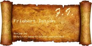 Friebert István névjegykártya